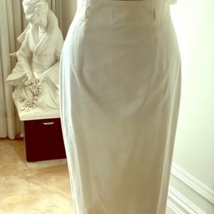 Floor length cotton skirt back slit